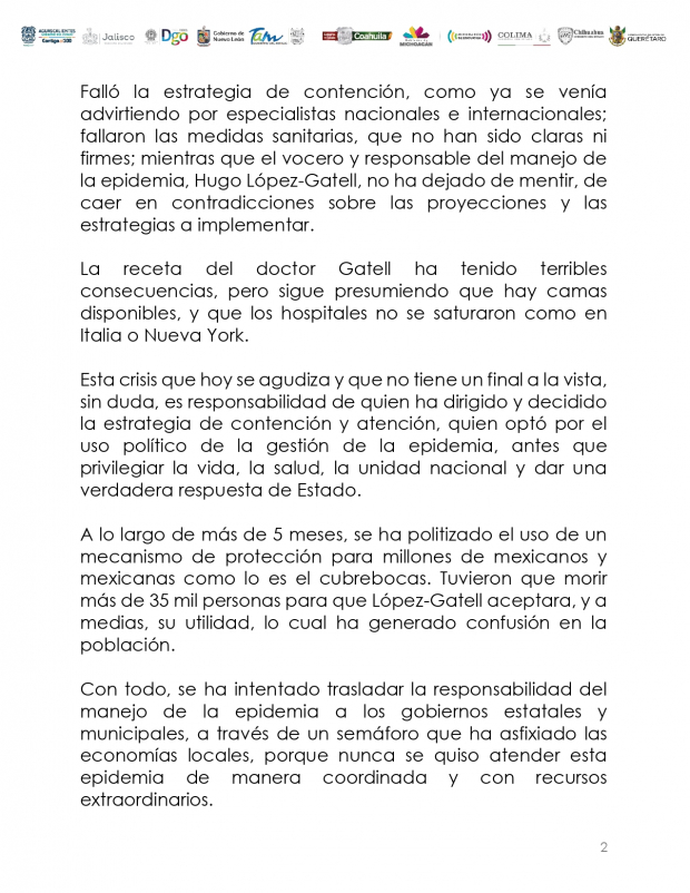 Documento de la Alianza Federalista.