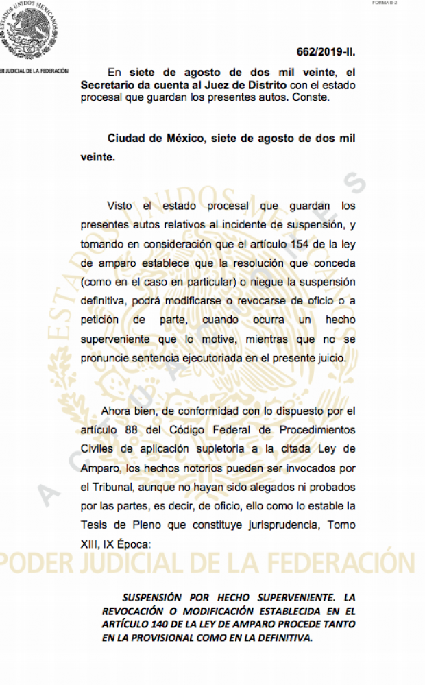 Resolución del Poder Judicial de la Federación en el caso Cruz Azul.