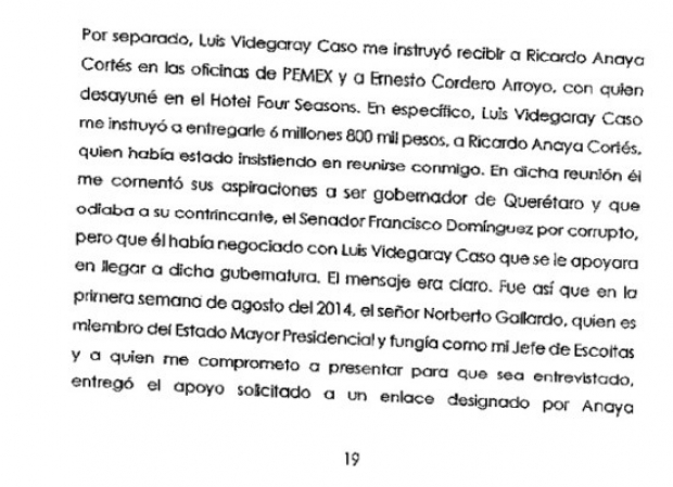 Denuncia que presentó Ricardo Anaya contra Emilio Lozoya por daño moral