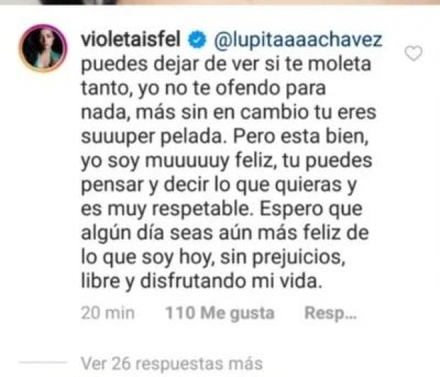 Respuesta de Violeta Isfel