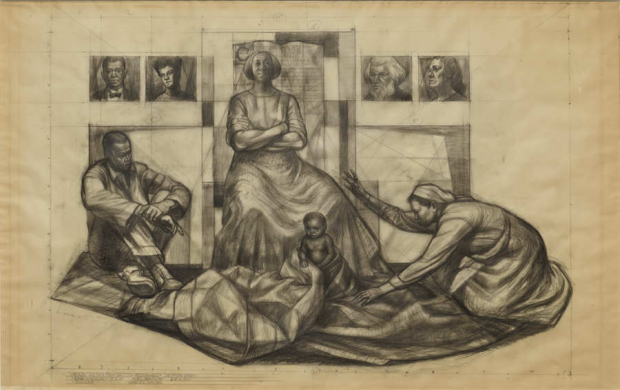 Study for mural- Baccus Medical Building (1961), de Charles White.