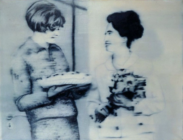 Gerhard Richter, Dos mujeres con un pastel de crema, óleo sobre tela, 1965.