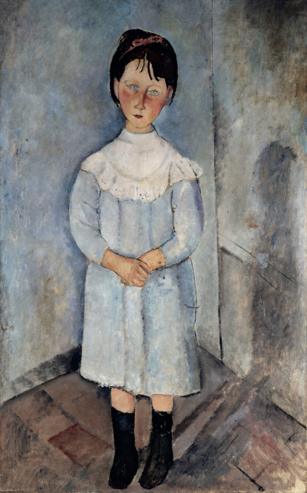 Amedeo Modigliani, Niña vestida de azul, óleo sobre tela, 1918.