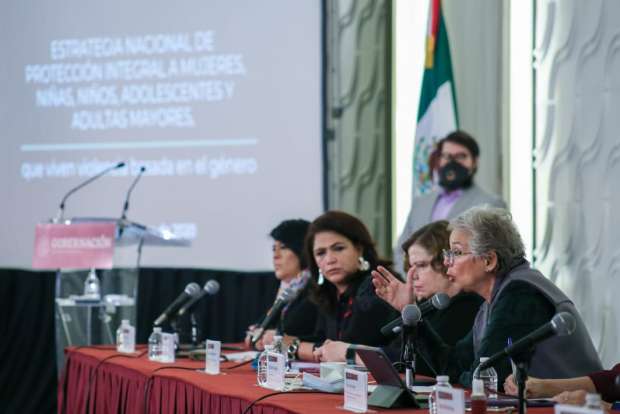 Presentación de datos por parte de la secretaria de Gobernación, Olga Sánchez Cordero.