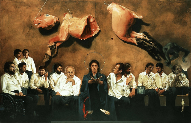 Arturo Rivera, La última cena, óleo sobre lino,1994.