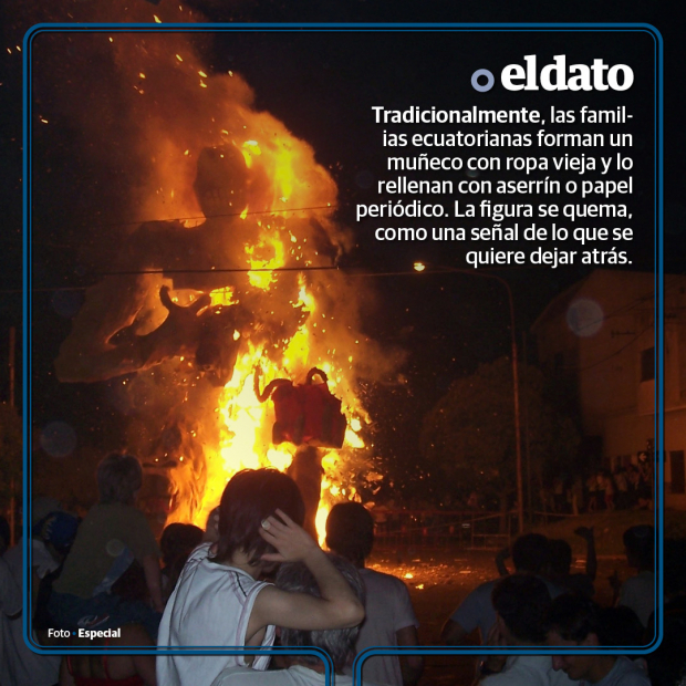 En Ecuador acostumbran quemar figuras para despedir el año.