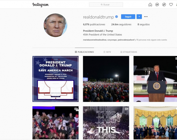 Instagram de Donald Trump