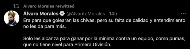 La crítica de Álvaro Morales hacia Chivas