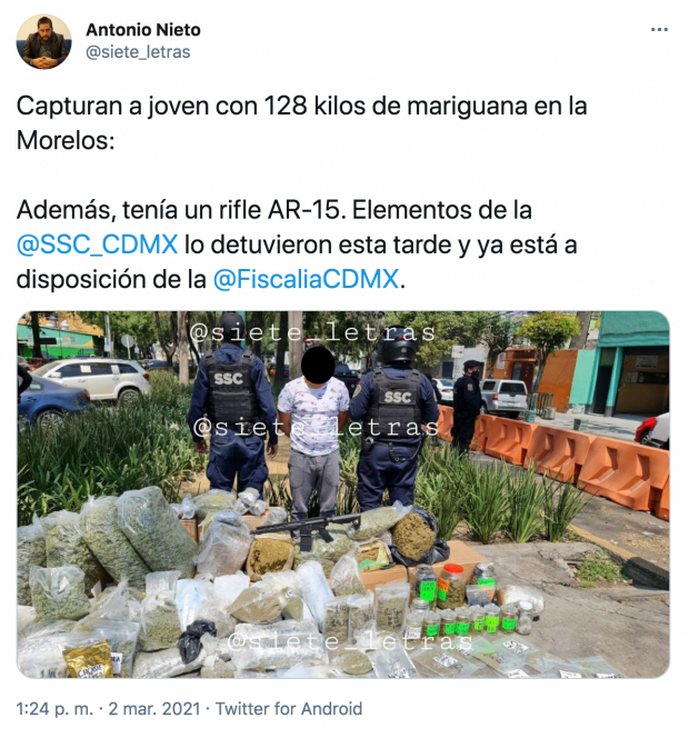 En redes sociales se reportó que los hechos se dieron en la colonia Morelos, de la alcaldía Cuauhtémoc