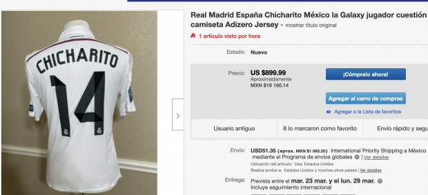 La playera que Chicharito lució con el Real Madrid