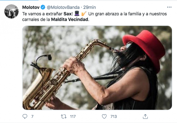 Molotov se despidió de Sax.