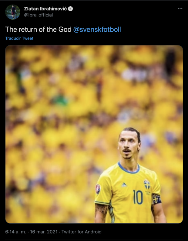 Zlatan Ibrahimovic anunció su regresa con Suecia y su mero estilo.