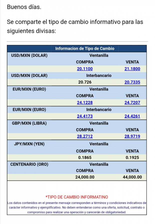 El dólar se vende en ventanillas bancarias en 21.18 pesos, de acuerdo con Citibanamex.