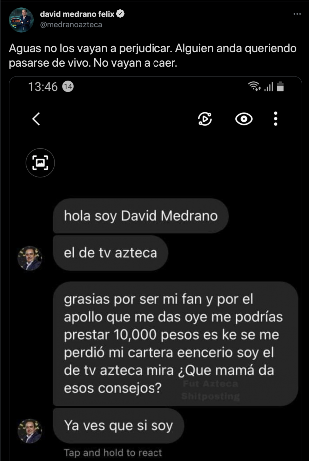 David Medrano acusa usurpación.