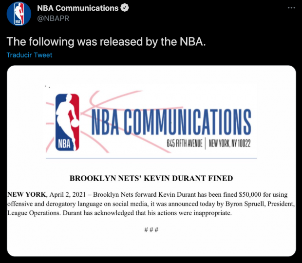 Publicación de NBA Communications