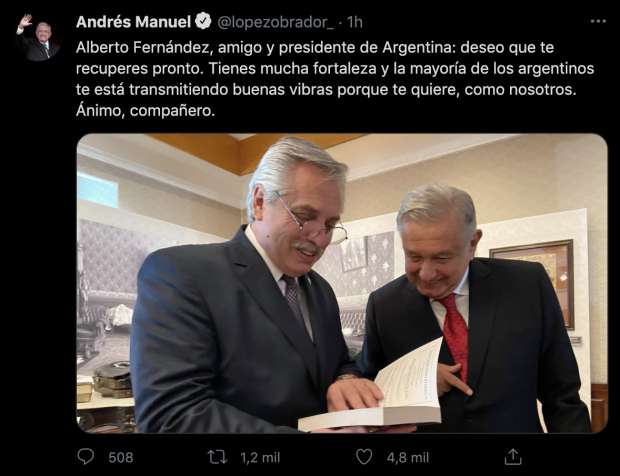 Mensaje en redes sociales del Presidente Andrés Manuel López Obrador.