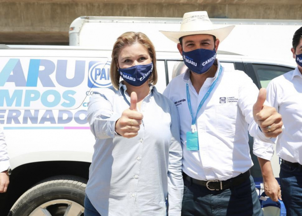 El presidente nacional del PAN, Marko Cortés, estuvo este domingo en el arranque de campaña de la candidata blanquiazul, en Ciudad Canargo, donde le refrendó el apoyo del Comité Ejecutivo Nacional.