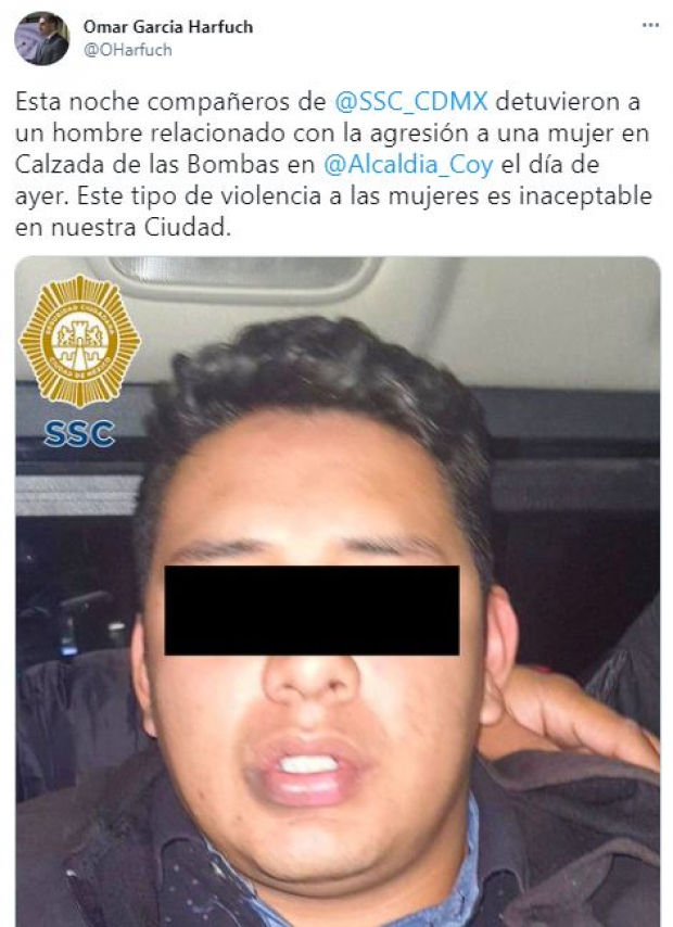 Detienen a Luis "G", hombre que fue grabado golpeando a una mujer en Coyoacán.