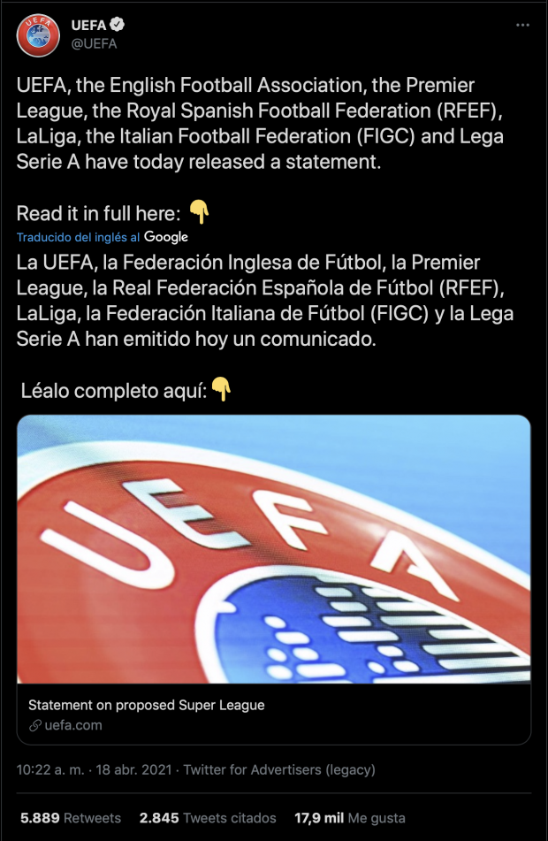 La UEFA manda una dura respuesta para los equipos que no quieren entrar a Champions.