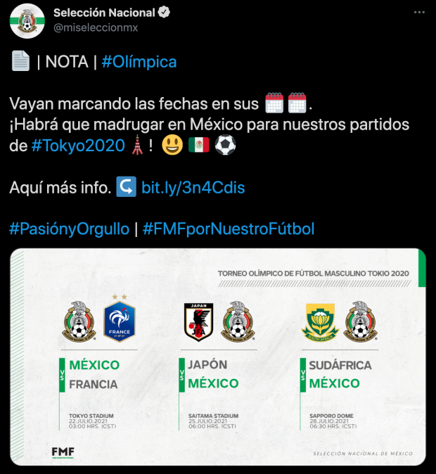 Publicación de la Selección Mexicana