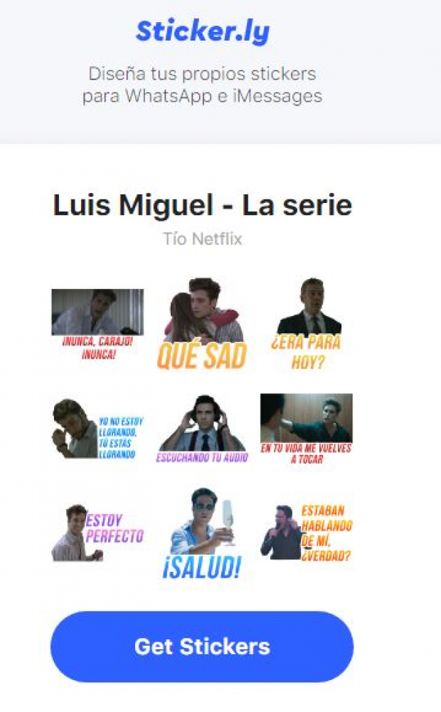Stickers de "Luis Miguel, la serie"