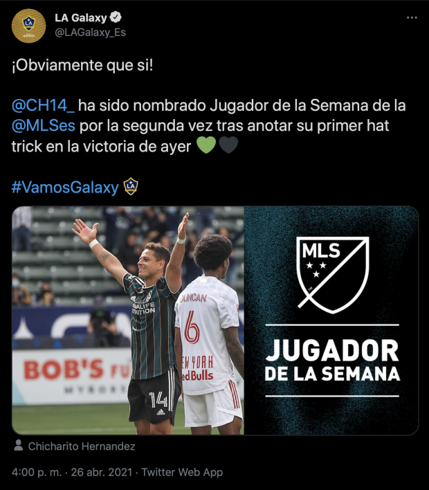 "Chicharito" pasa por su mejor momento en la MLS.