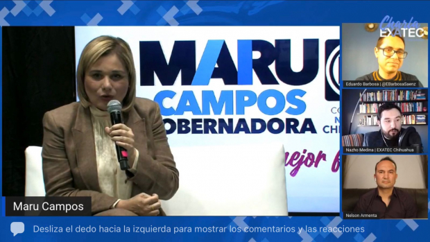 Por vía zoom, Maru Campos presentó algunas de sus propuestas para el desarrollo de Chihuahua
