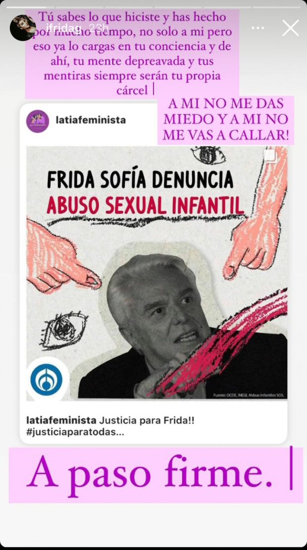 El mensaje de Frida Sofía contra Enrique Guzmán