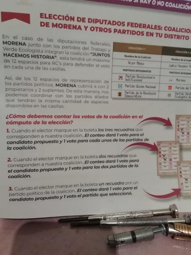 El consejero electoral Ciro Murayama aseguró que Morena distribuyó entre sus representantes de casilla, un manual que causa confusión