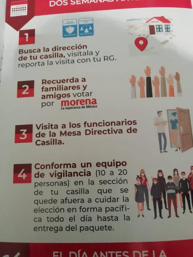 En el Manual de Morena se pide conformar un equipo de vigilancia para cuidar la elección