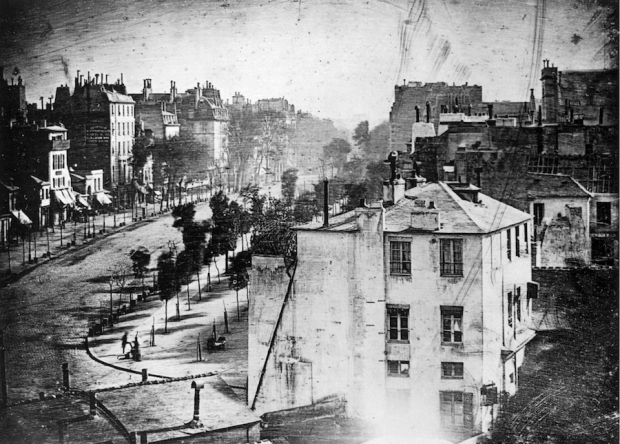 La imagen primigenia: Louis Daguerre, Boulevard  du Temple, 1838.