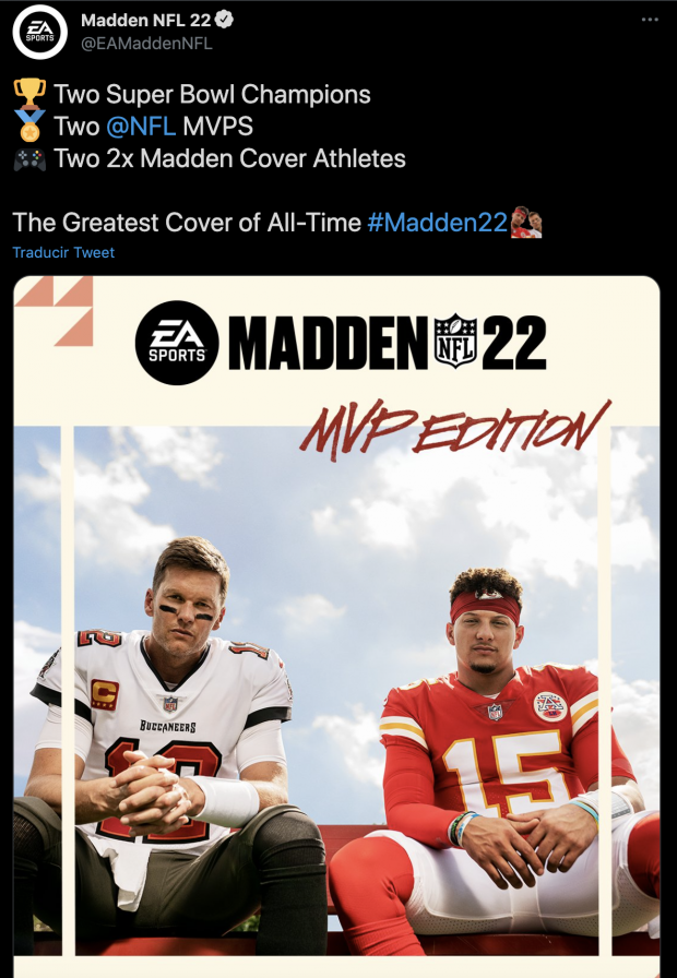NFL: Tom Brady y Patrick Mahomes comparten icónica portada en el Madden 22