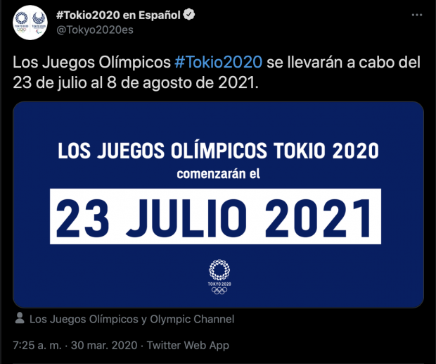 Los Juegos Olímpicos de Tokio 2020 arrancan el 23 de julio.