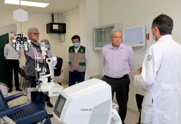 En la imagen, el Presidente Andrés Manuel López Obrador, durante la inauguración de la ampliación del Hospital Rural San Quintín en Baja California