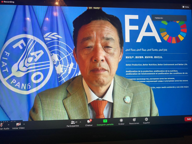 El director general de la FAO, Qu Dongyu, en la ceremonia inaugural del evento de la WWUM/ Florencia/2021.