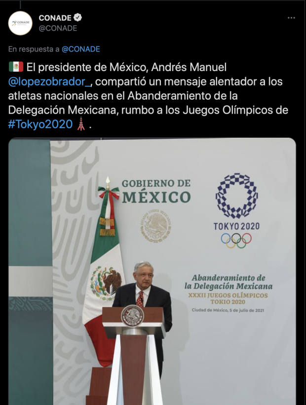 AMLO abanderó a la delegación mexicana que irá a Tokio 2020.