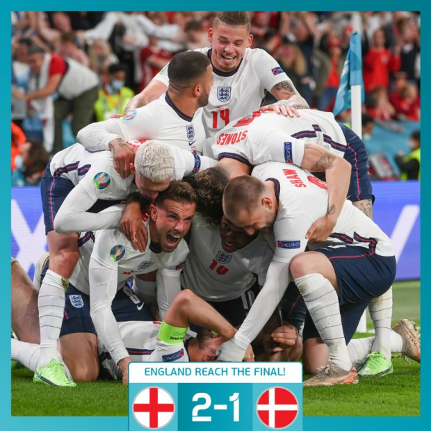 Inglaterra deja en el camino a Dinamarca y avanza a la final de la Eurocopa.