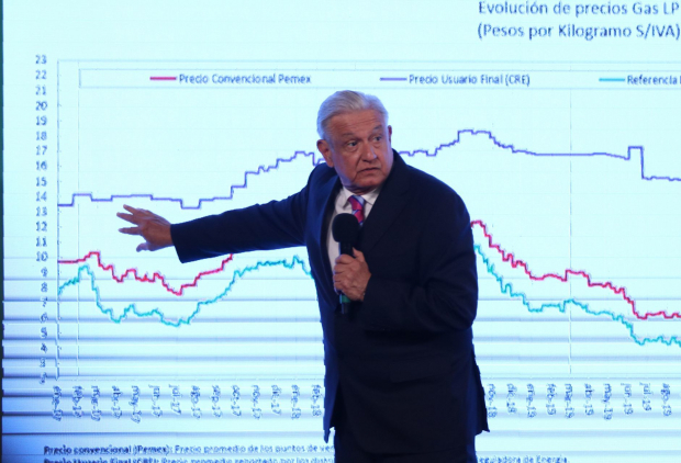 Andrés Manuel López Obrador (AMLO), presidente de México, durante la conferencia matutina en Palacio Nacional.