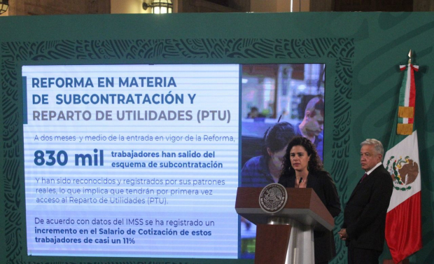 Luisa María Alcalde, titular de la Secretaría del Trabajo y Previsión Social (STPS) , el 9 de julio de 2021.