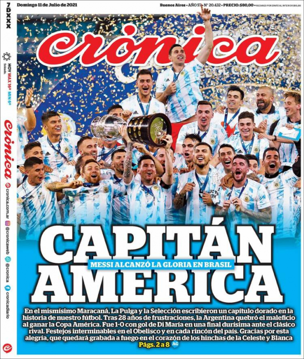 Lionel Messi por fin levanta el título con Argentina.