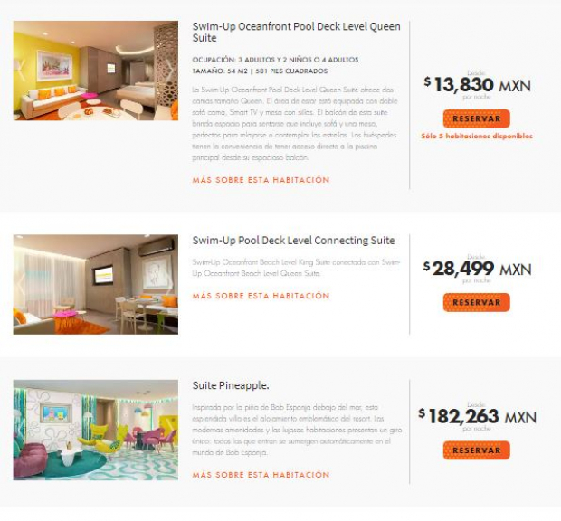 Estos son los precios para hospedarse en el Hotel Nickelodeon de la Riviera Maya