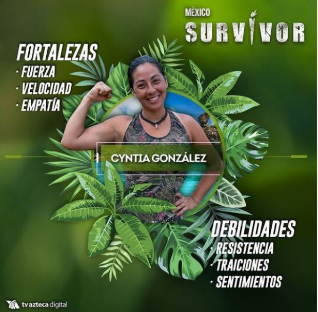 Cyntia demostró su fortaleza en Survivor México