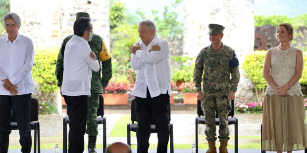El acto solemne estuvo encabezado por AMLO. También asistió el presidente de Ecuador, Guillermo Lasso.