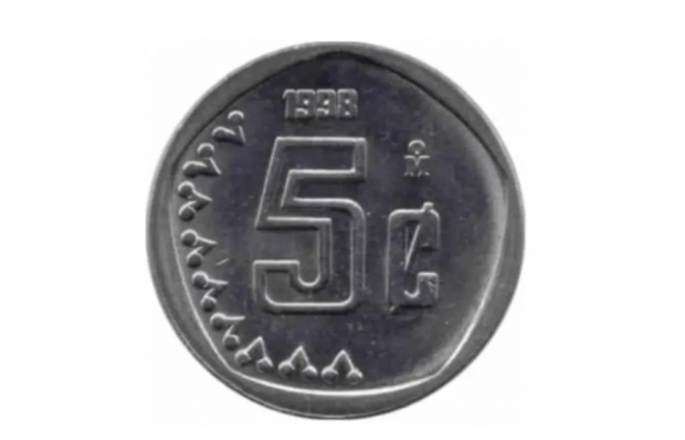 La moneda de cinco centavos de 1998