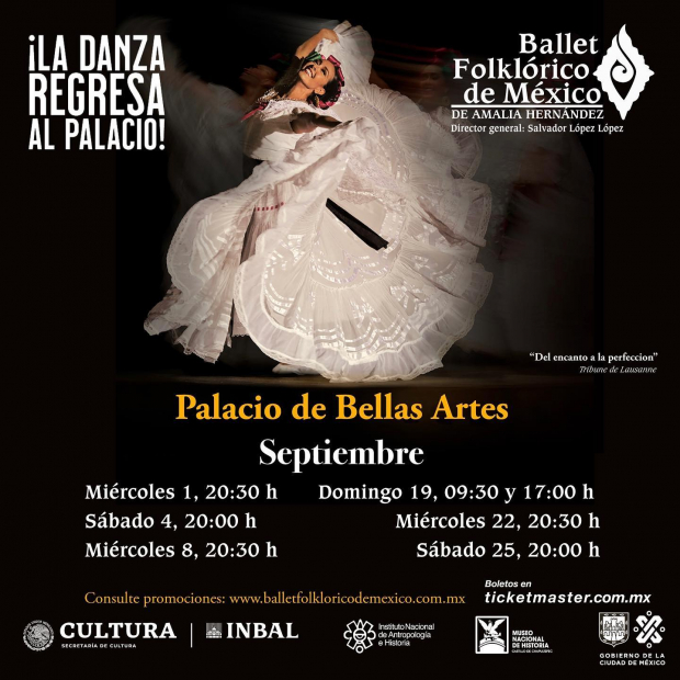 El Ballet Folklórico de Amalia Hernández regresa al Palacio de Bellas Artes.