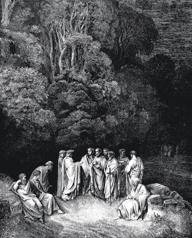 Gustave Doré, ilustración del canto IV del Infierno.