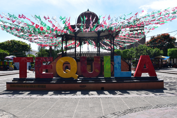 Plaza del Pueblo Mágico de Tequila, en Jalisco.