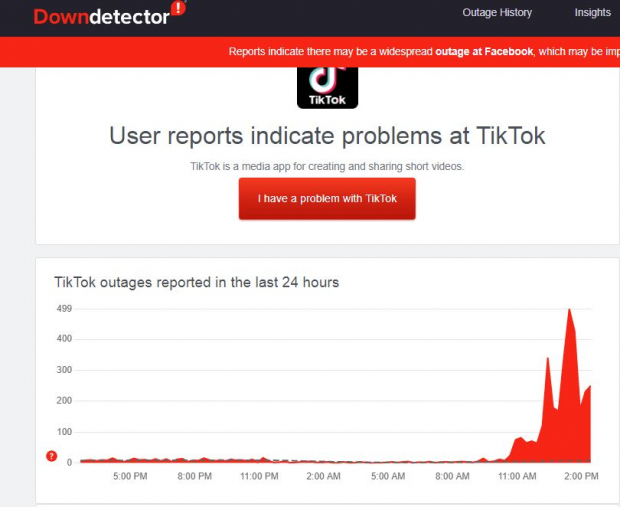 Reportan falla en TikTok
