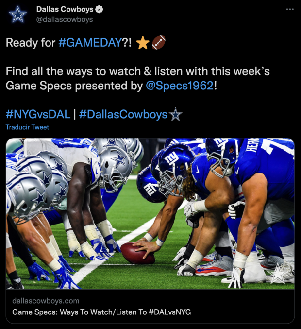 Cowboys apalea a los Giants en la semana uno de la NFL