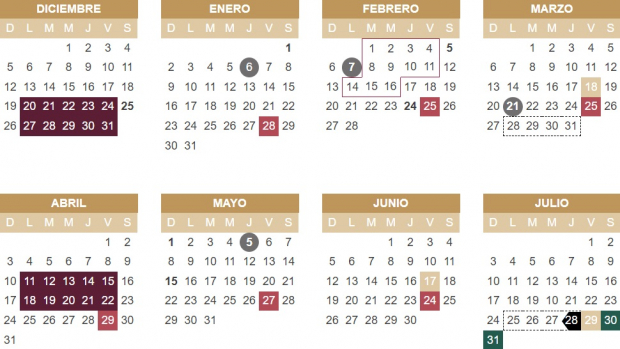 Las vacaciones de diciembre de acuerdo con el calendario escolar 2021-2022